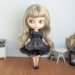 997※ネル素材の白のフレアロングコート※ブライスアウトフィット※1/6
