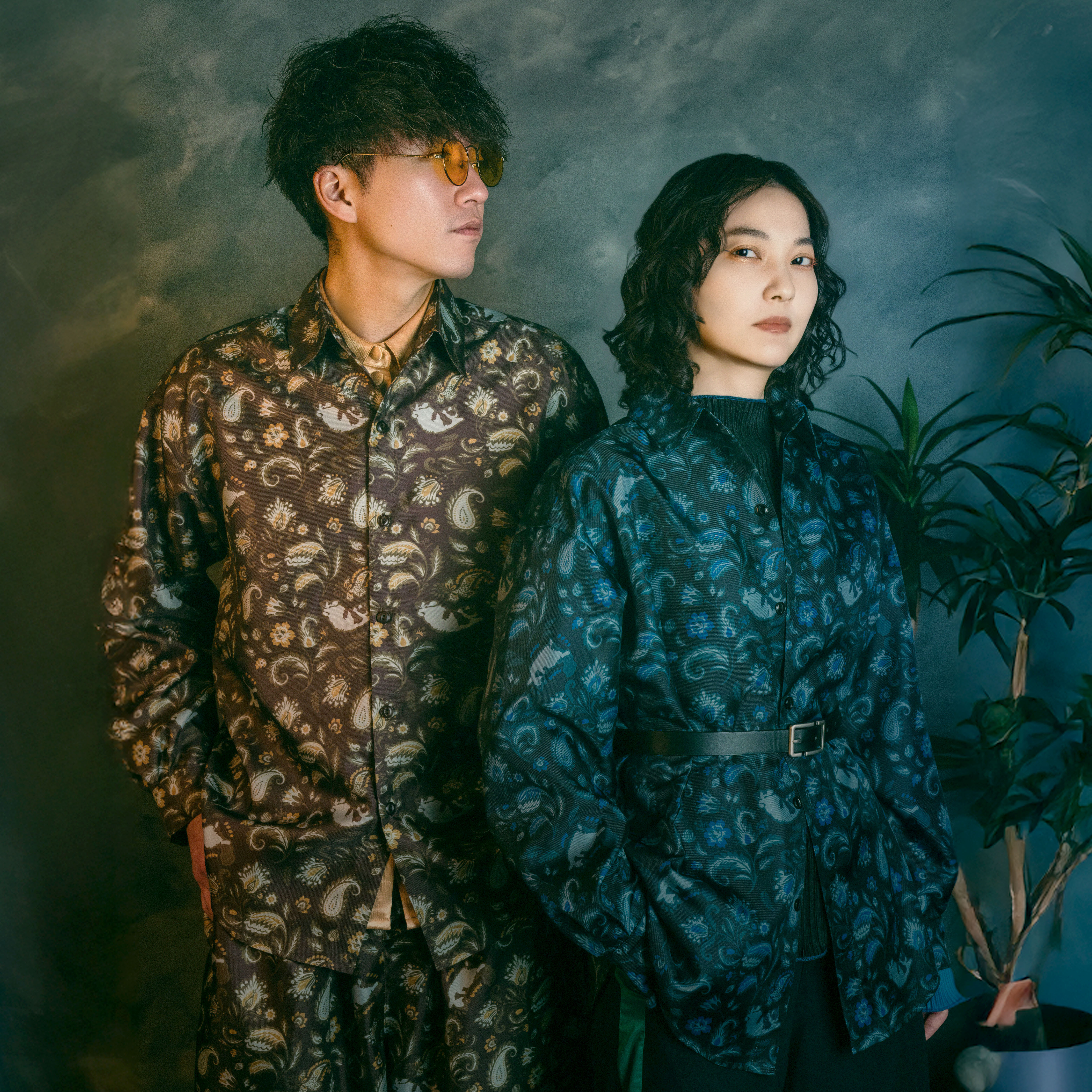 猫×ペイズリー柄パンツ／オリジナルプリント／セットアップ対応