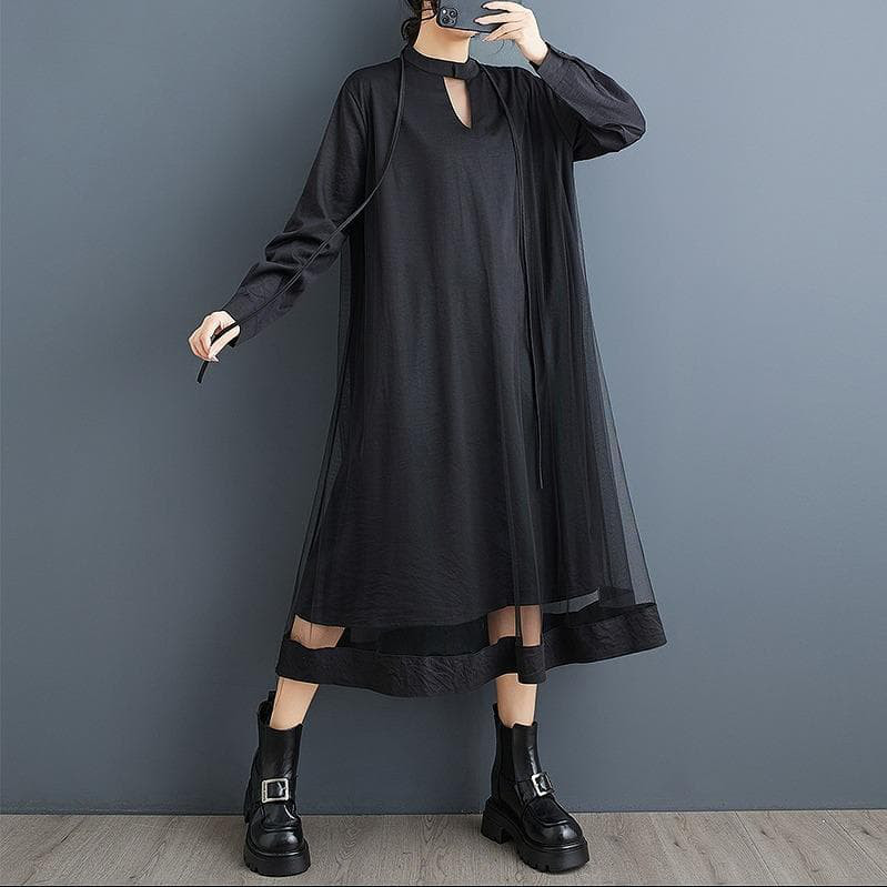 大きいサイズ ワンピース　シアー　レディース シアー　秋冬　春 新品 長袖