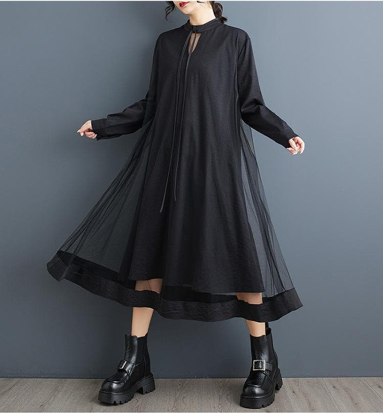 大きいサイズ ワンピース　シアー　レディース シアー　秋冬　春 新品 長袖