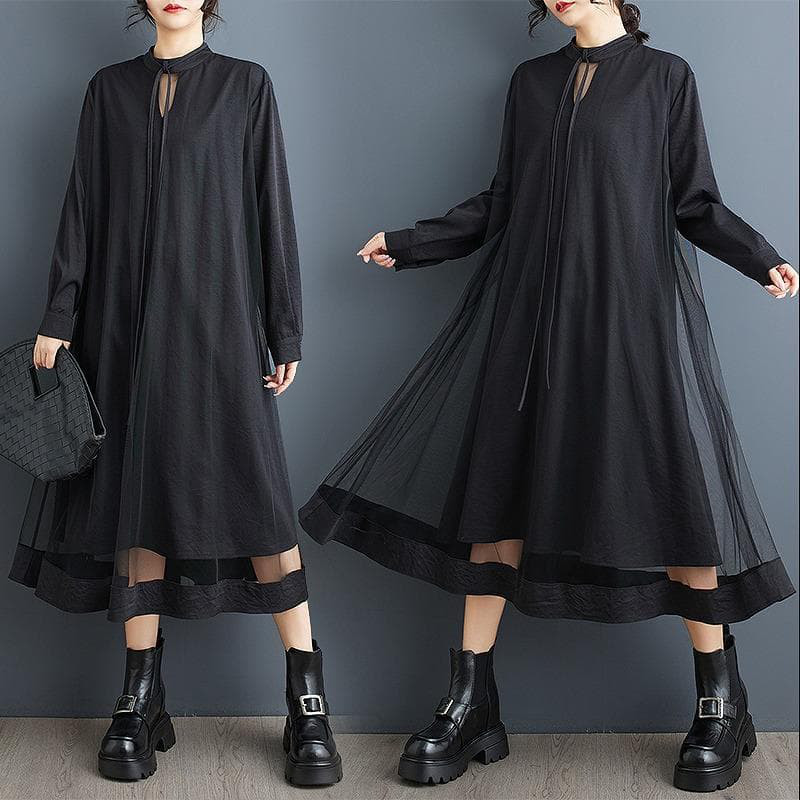 大きいサイズ ワンピース　シアー　レディース シアー　秋冬　春 新品 長袖