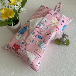 エコティッシュカバー☆マスクストッカー♪ハッピーにゃんこ♪4カラー 3枚目の画像