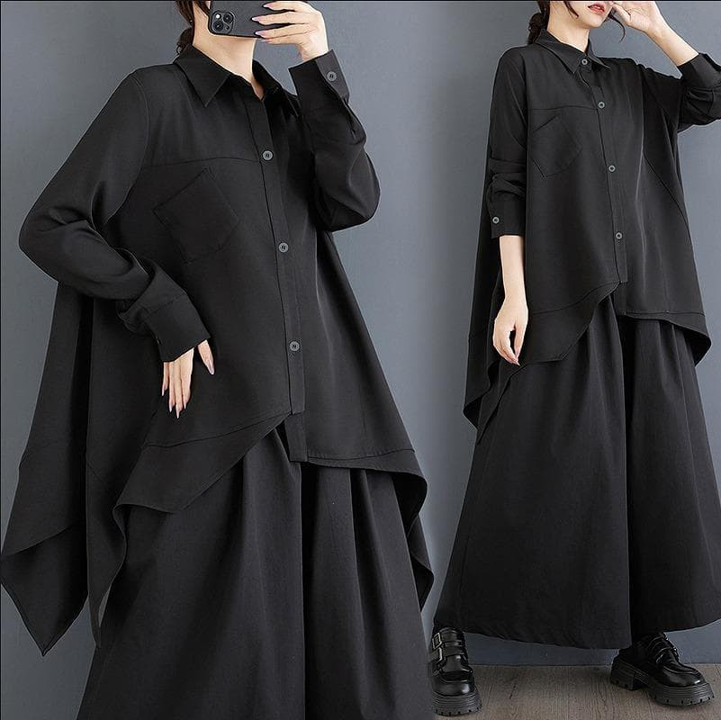 大きいサイズ シャツ　変形　イレギュラー　レディース 秋冬　春 新品 長袖