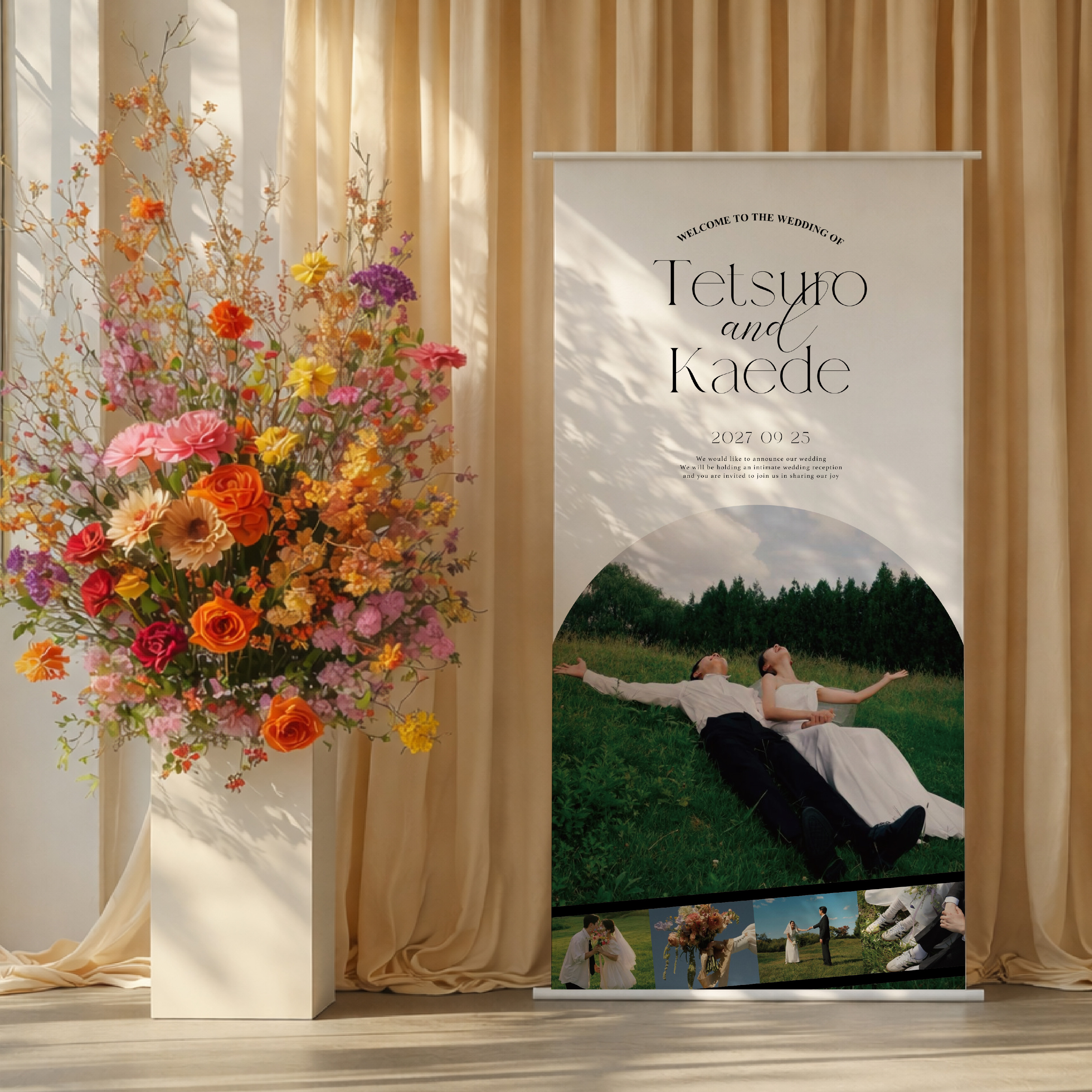 ウェディング タペストリー｜選べるサイズ3種｜アーチ｜結婚式