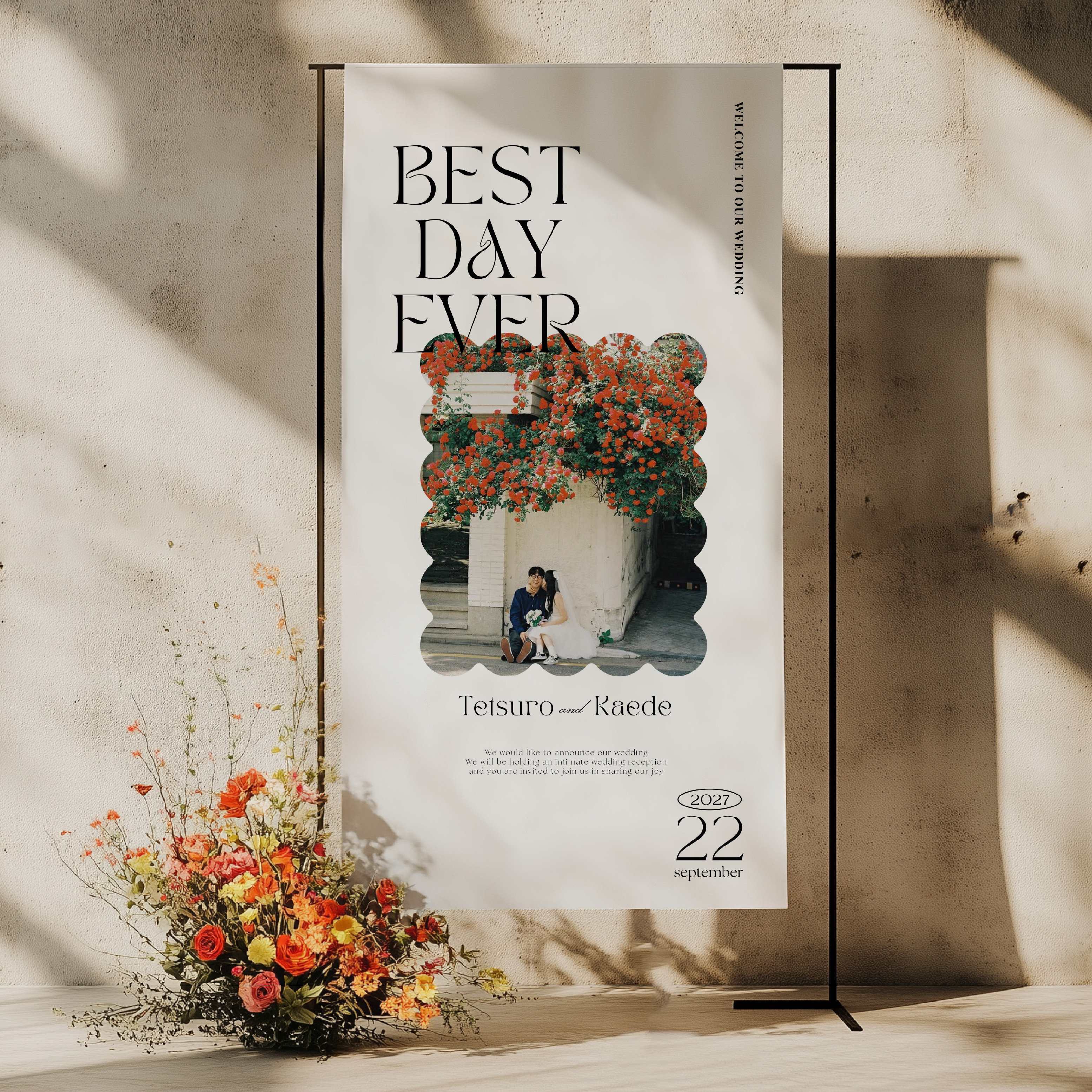 ウェディング タペストリー｜選べるサイズ3種｜ウェーブ｜結婚式