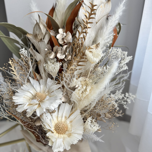 前撮り ウェディングブーケ ドライフラワー｜ロケーションフォト