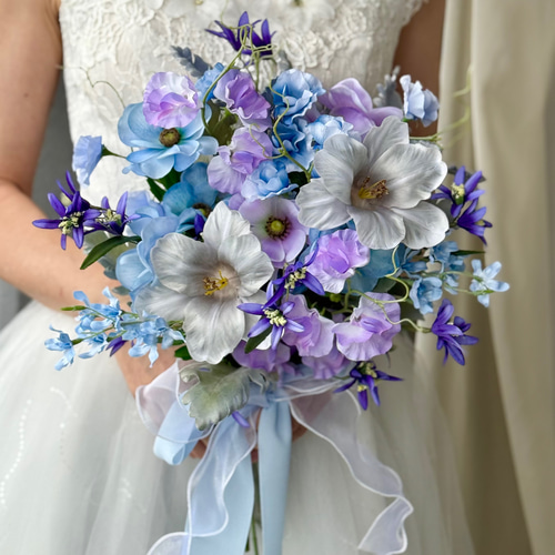 【週末セール】ブライダル用　ブーケ＆ブートニア　 前撮り　造花 楽天市場】ウェディングブーケ 造花ブーケ ブーケ ブートニア セット