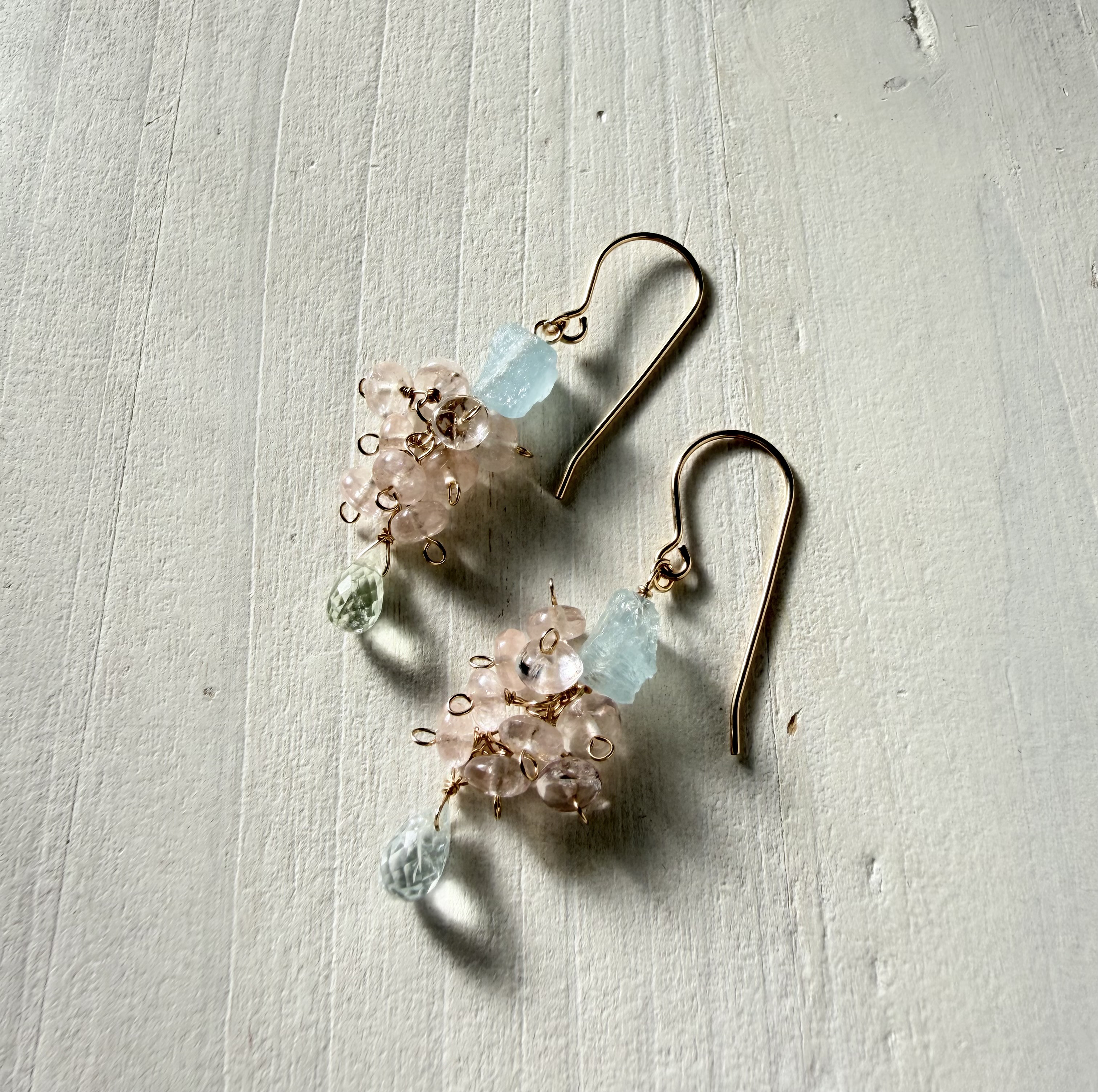 【minori】春に生まれるピアス（アクアマリン＆モルガナイト）