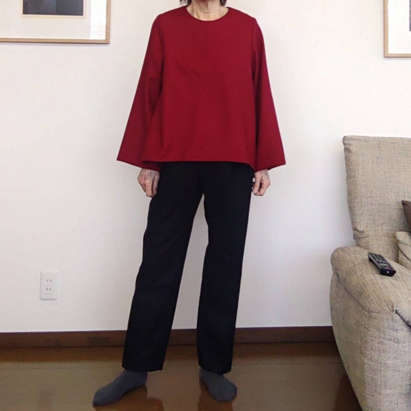 サイズ別　ウールのプルオーバー　レッド