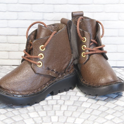 本革：ドールシューズ／セミロングブーツ／ブラック／オビツ30ジャスト