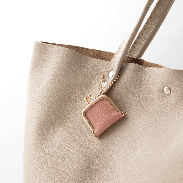 がま口 チャーム 【 シュリンクレザー 】 名入れ 本革 ウィリアムモリス 小物入れ 贈り物 プチギフト HW57K 14枚目の画像