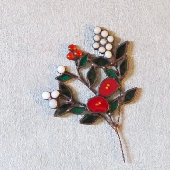 レトロなステンドグラスの冬パネル 8枚目の画像