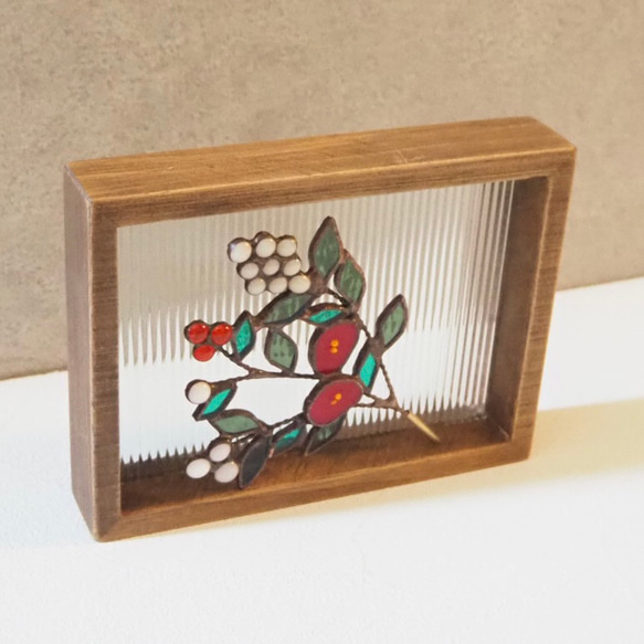 レトロなステンドグラスの春パネル 5枚目の画像