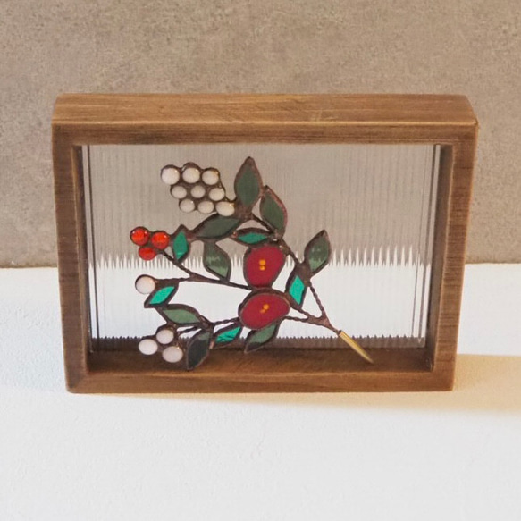 レトロなステンドグラスの春パネル 4枚目の画像