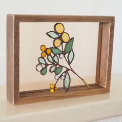 レトロなステンドグラスの春パネル 2枚目の画像