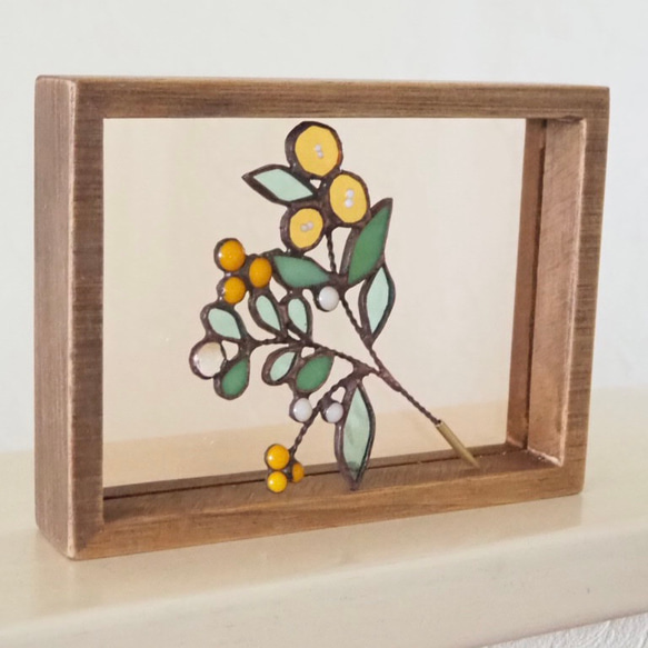 レトロなステンドグラスの春パネル 2枚目の画像