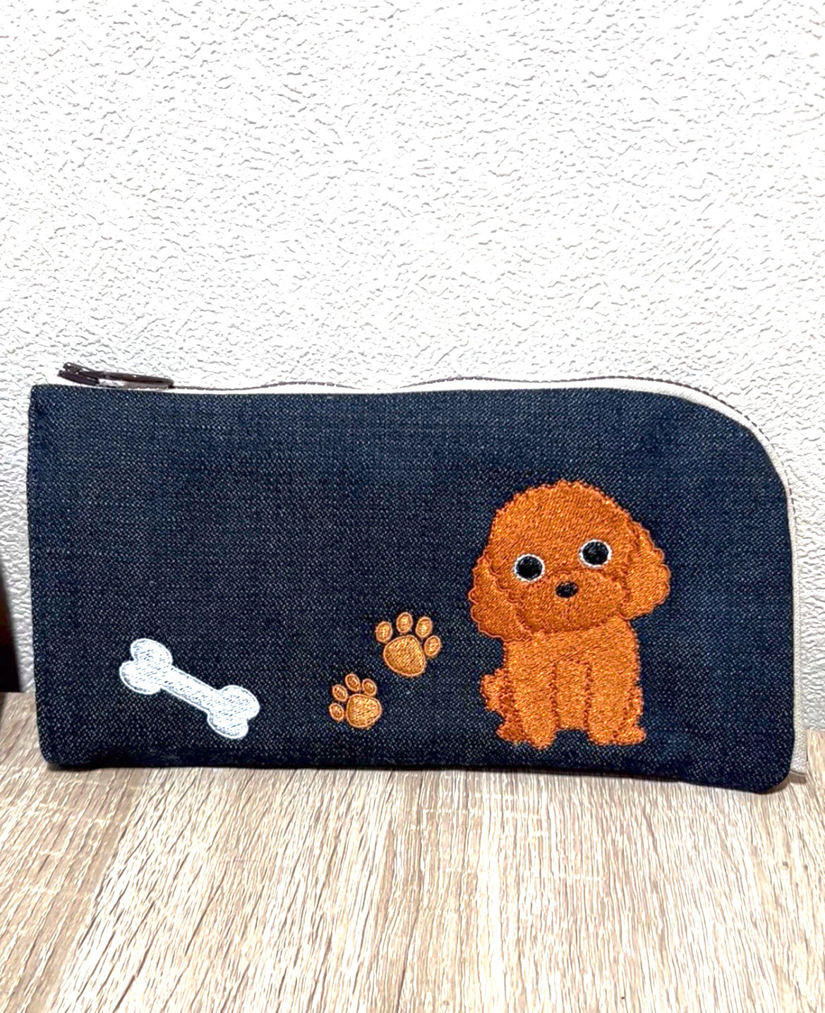 オリジナルデザインわんちゃん刺繍　長財布