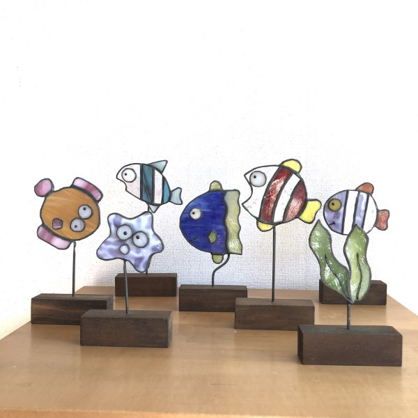 ステンドグラス　海の仲間たち
