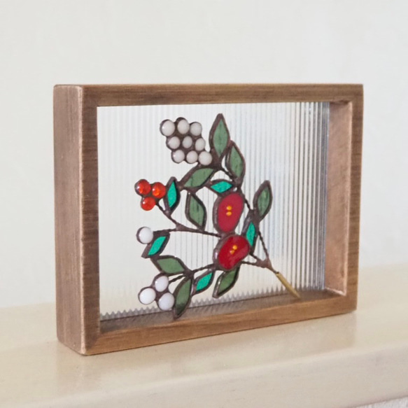 ステンドグラスの冬色＆春色のミニ花束 6枚目の画像