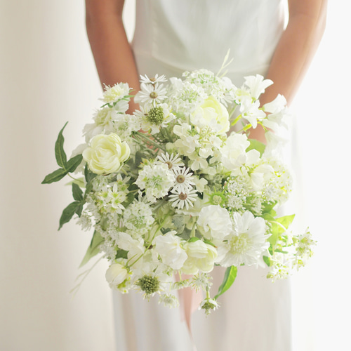ふんわり ナチュラル 透明感 ブーケ｜前撮り 結婚式｜ホワイト