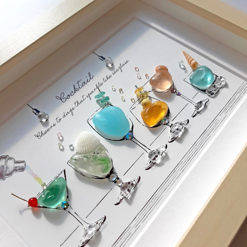 海の恵みのカクテル6 〉シーグラスアート その他アート moon 通販