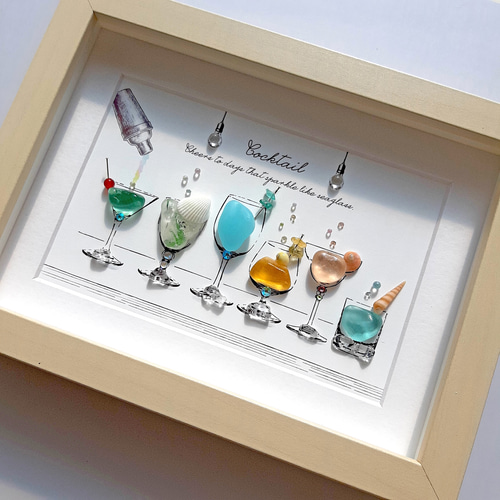 海の恵みのカクテル6 〉シーグラスアート その他アート moon 通販