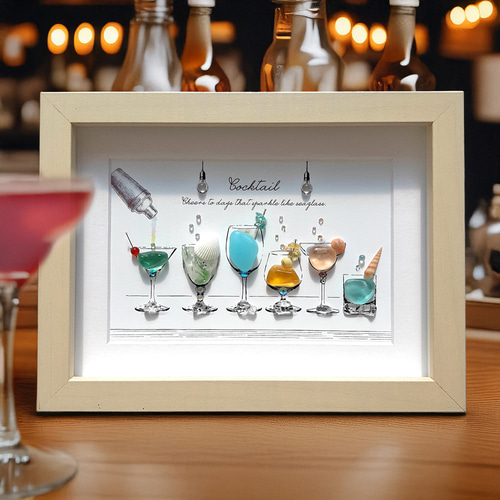 海の恵みのカクテル6 〉シーグラスアート その他アート moon 通販