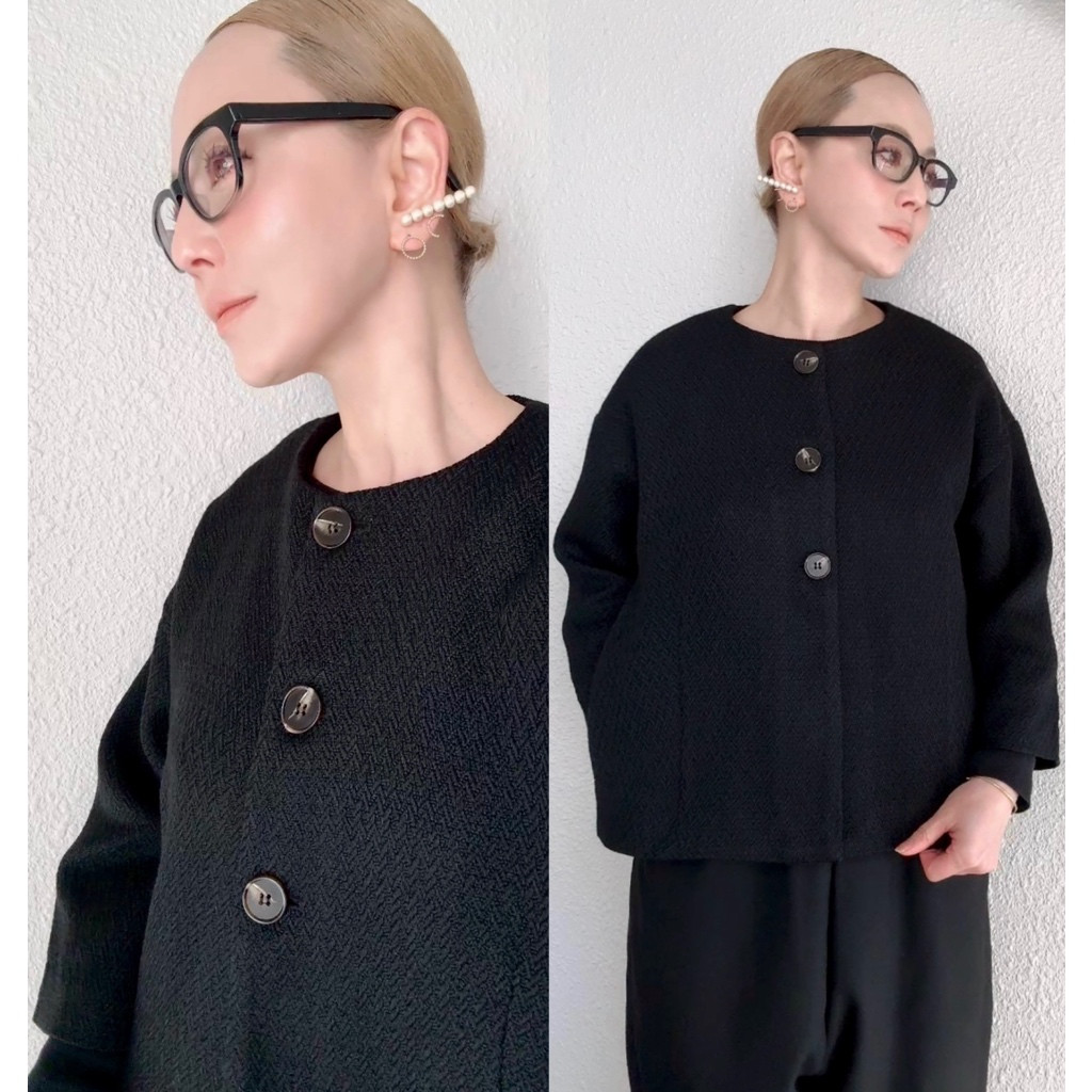 長さ選べる❤️上質wool混❤️上質素材❤️大人万能ジャケット❤️普段着＆お仕事＆式に全てに使える❤️BLACK 12,337円
