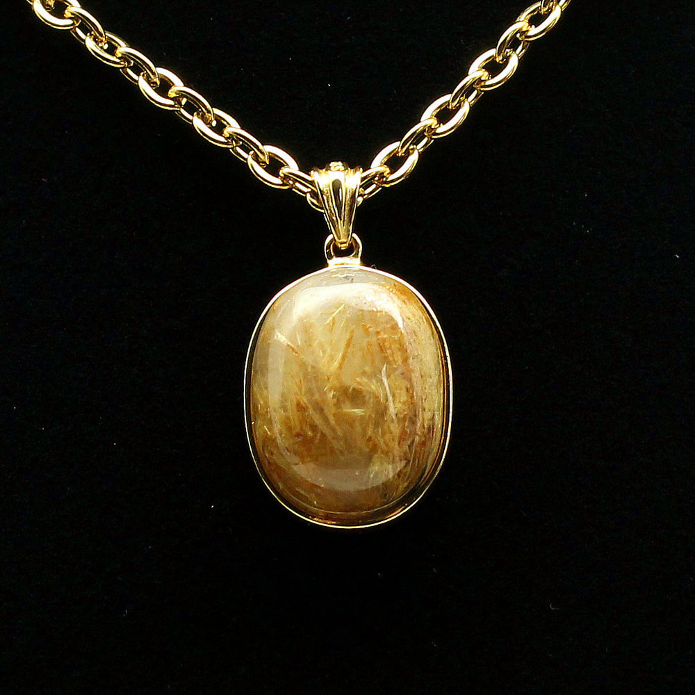 深みと迫力 タイチンルチルクォーツ ネックレストップ ゴールドルチル  約4g 天然石 存在感 ghrnt12 京海堂