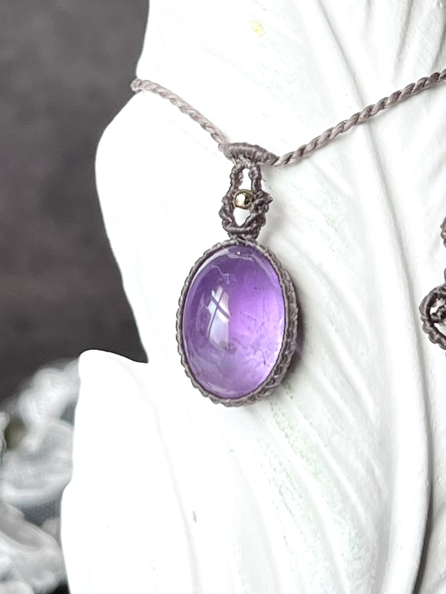 アメジスト 【シンプルminiシリーズ】 マクラメネックレス 7,031円