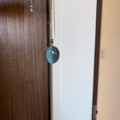 天然無処理 アクアマリン ペンダントトップ 8.1g ネックレス