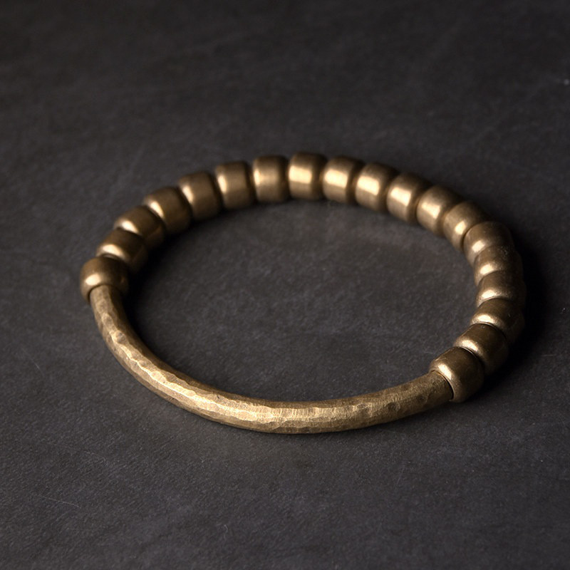 真鍮ハンドメイドブレスレット バングル 槌目テクスチャー｜2タイプ（8mm／5mm） レディース・メンズ対応 数量限定