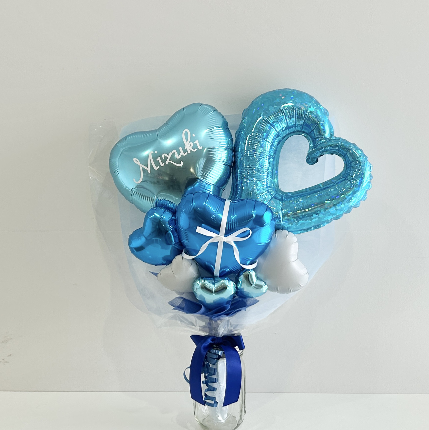 バルーンブーケ ブルー 名入れ 可能 卒業 誕生日 成人式 花束 推し活 結婚祝い