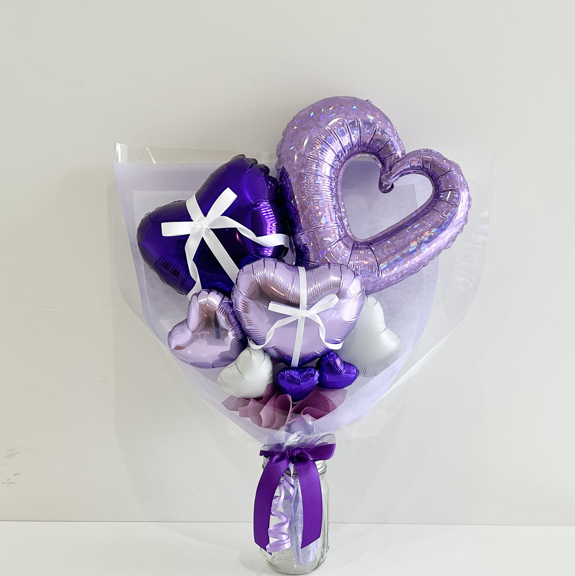 バルーンブーケ パープル 紫 名入れ 可能 卒業 誕生日 成人式 花束 推し活 結婚祝い 4,212円