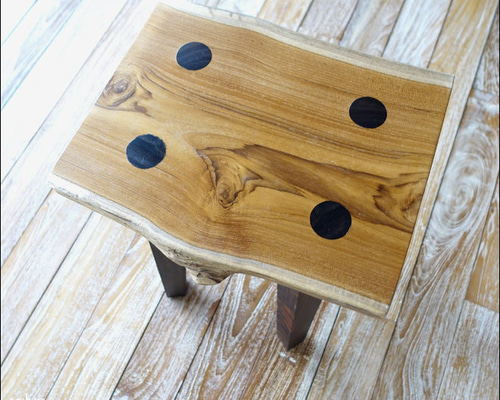 チーク無垢材 スツールPbro 椅子 イス サイドテーブル カフェチェア