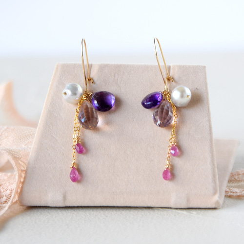 紫雫を纏う ― アメジスト×アメトリンxアコヤバロックシルバー キドニ