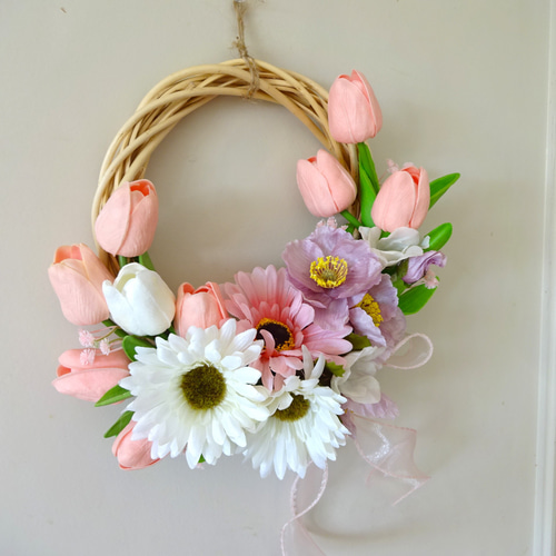 チューリップの可愛いリース リース chloe misaki 通販 20358910