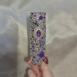 キラキラ✨パープル 紫 ビジュー リボン ハート 薔薇 ラメ デコ iQOS