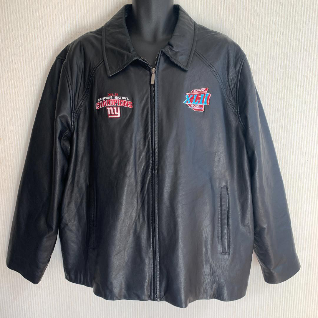 希少 USA物 NFL ラムレザー 皮ジャン SUPER BOWL オフィシャル