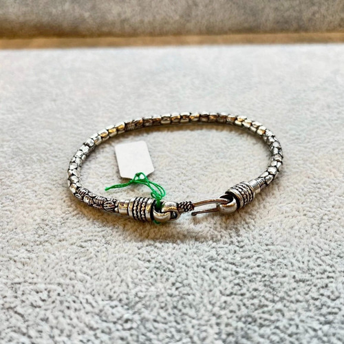 ブレスレット シルバー925 スネークチェーン風 ヴィンテージ調 メンズ