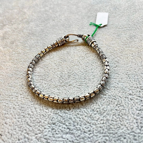 ブレスレット シルバー925 スネークチェーン風 ヴィンテージ調 メンズ