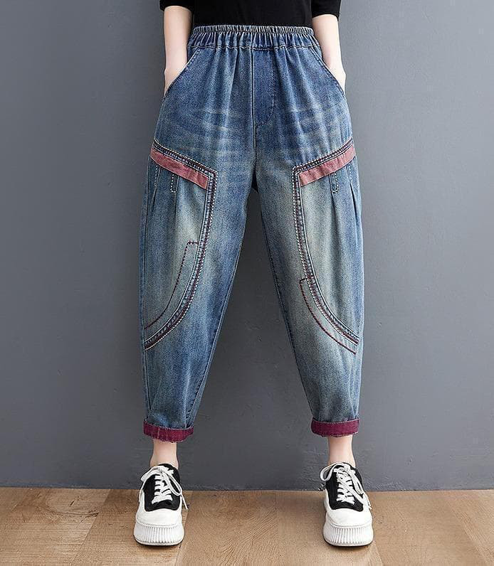 大きいサイズ レディース デニム　パンツ　ゆったり　春夏 秋 新品 h7