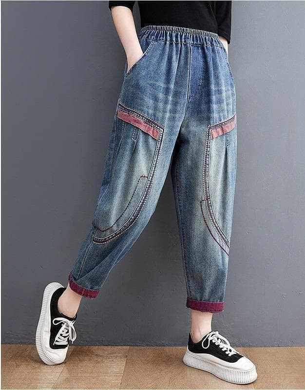 大きいサイズ レディース デニム　パンツ　ゆったり　春夏 秋 新品 h7