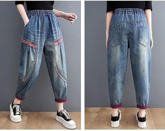 大きいサイズ レディース デニム　パンツ　ゆったり　春夏 秋 新品 h7