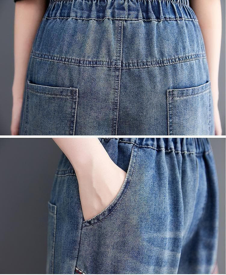 大きいサイズ レディース デニム　パンツ　ゆったり　春夏 秋 新品 h7