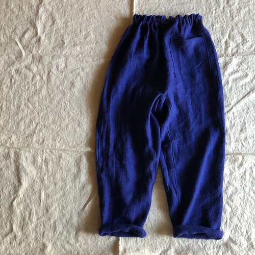 【限定】リネンウールのもんぺ　ロイヤルブルー 限定】リネンウールのもんぺ ロイヤルブルー ロングパンツ nuuMonpe