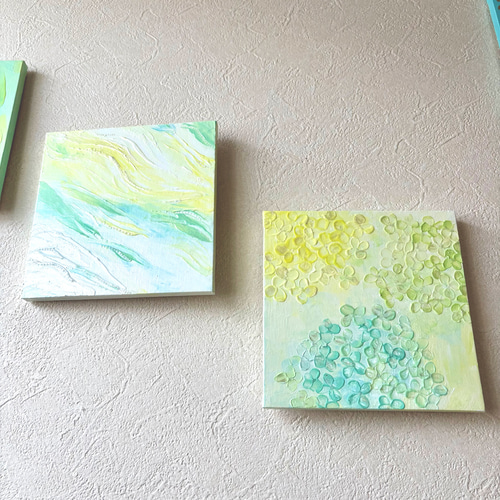 テクスチャーアート agito Natural Flow】テクスチャーアート 抽象画 3枚セット 原画 絵画 みかん