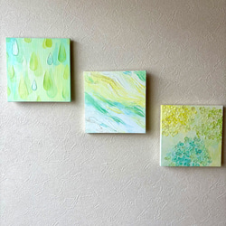 Natural Flow】テクスチャーアート 抽象画 3枚セット 原画 絵画 みかん