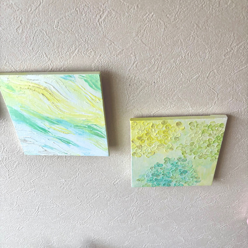 Natural Flow】テクスチャーアート 抽象画 3枚セット 原画 絵画 みかん