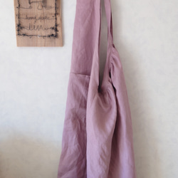 リネン 40番手シナモン ギャザーたっぷりのバッククロスリネンエプロン